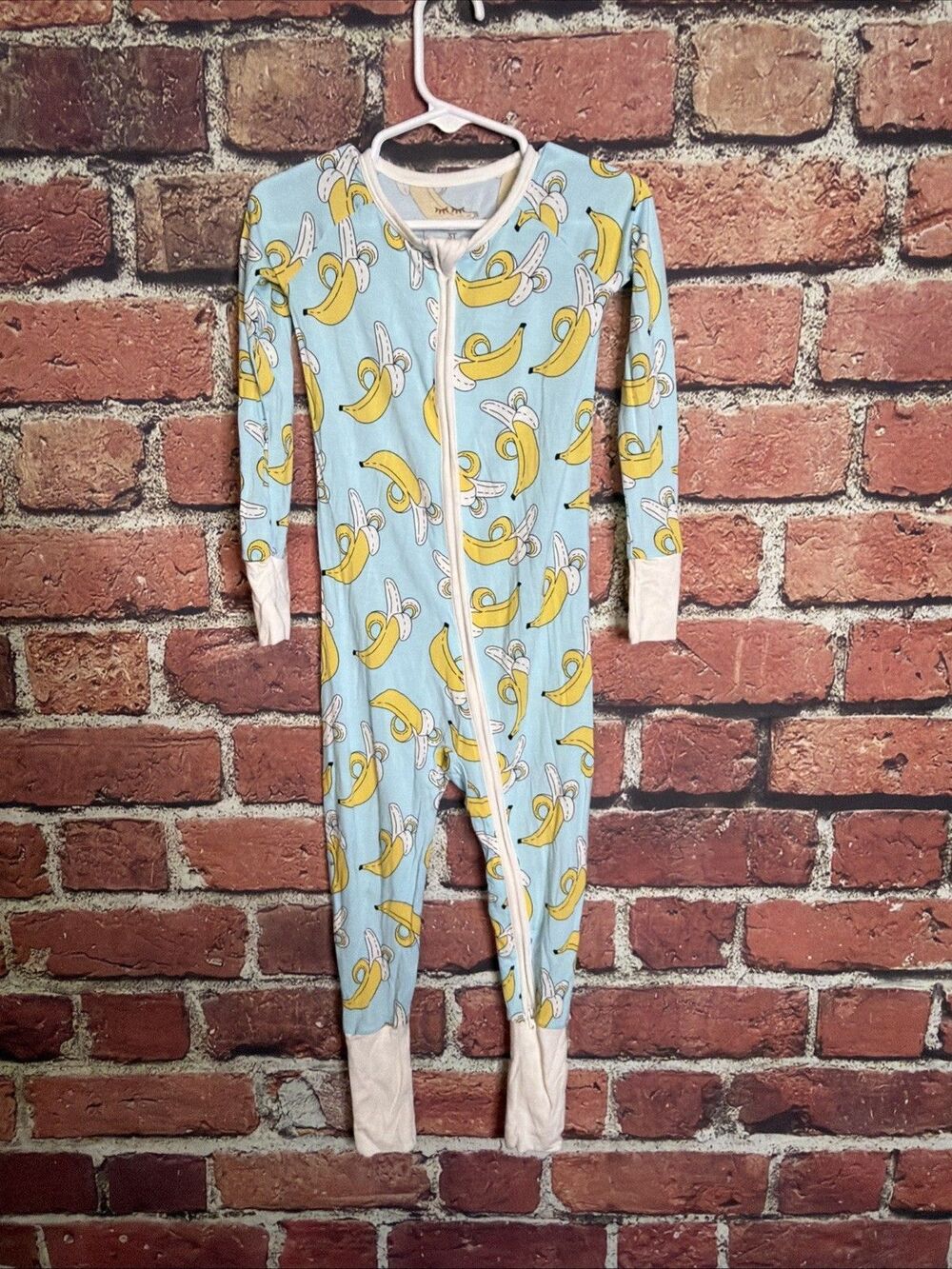 Little Sleepies Bamboo Banana Graphic Print Zip Sleeper Footless 3T